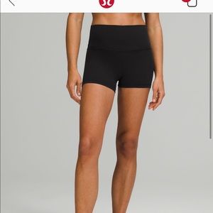 Lululemon black 4” align shorts. Size 6.